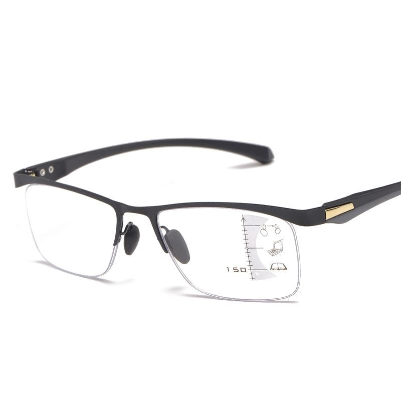 Metal Half Rim Progressive Presbyopia Reading Glasses