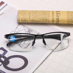 Metal Half Rim Progressive Presbyopia Reading Glasses