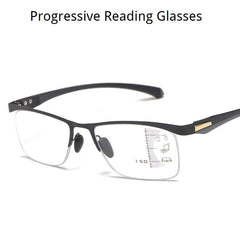 Metal Half Rim Progressive Presbyopia Reading Glasses