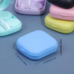 Lens Case Plastic Mini Compact Case With Mirror