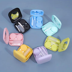 Lens Case Plastic Mini Compact Case With Mirror
