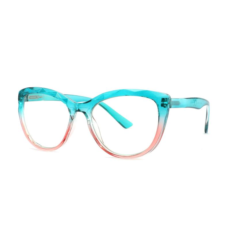 Cat Eye Reading Glasses Spring Hinges Light Blocking Crystal Shape Eyeglasses