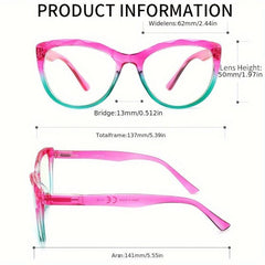 Cat Eye Reading Glasses Spring Hinges Light Blocking Crystal Shape Eyeglasses