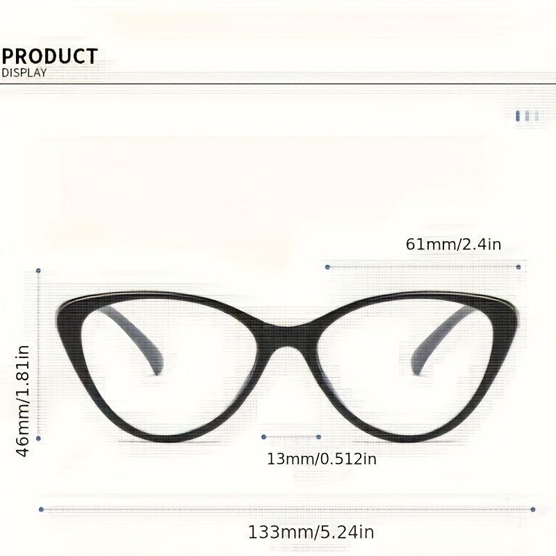 Vintage Cat's Eye Glasses Frame College Style Retro Big Frame