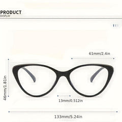 Vintage Cat's Eye Glasses Frame College Style Retro Big Frame