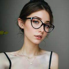 Vintage Cat's Eye Glasses Frame College Style Retro Big Frame