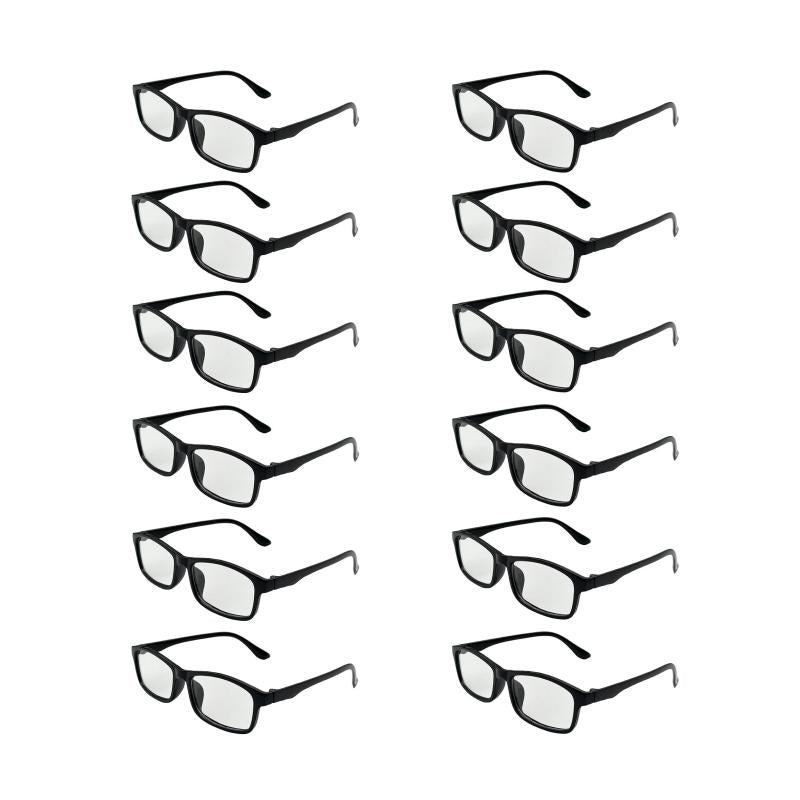 12 Pack Unisex Reading Glasses Anti Light Lens PC Frame Various Face Shapes