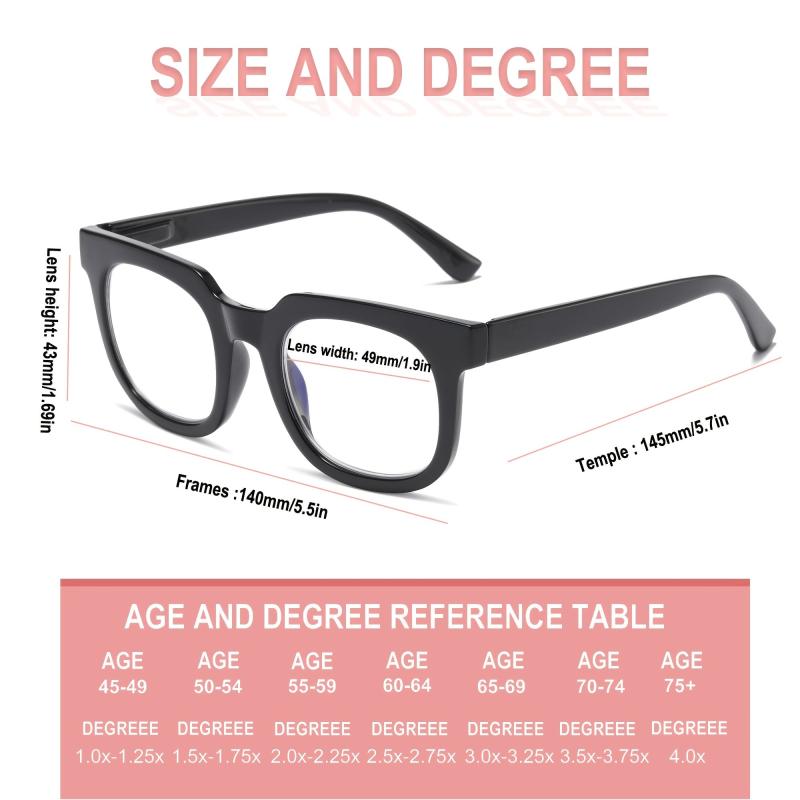 Women's Funky Square Reading Glasses with Light Blocking