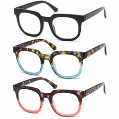 Women's Funky Square Reading Glasses with Light Blocking