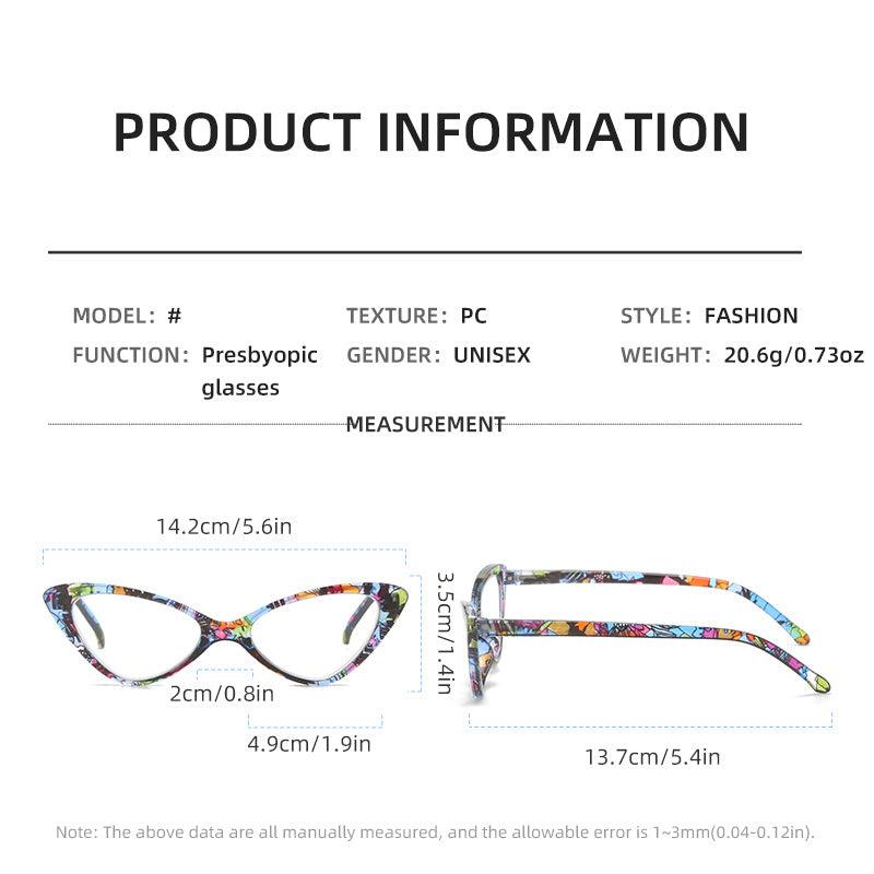 Colorful Butterfly Frame Flexible Temples Presbyopia Eyeglasses