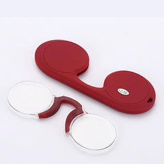 Round Frame Nose Clip Presbyopic Glasses High Definition Anti Light Glasses