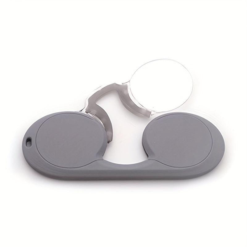 Round Frame Nose Clip Presbyopic Glasses High Definition Anti Light Glasses