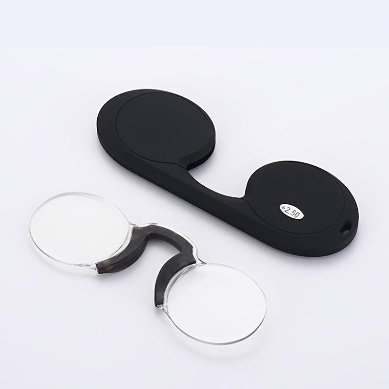 Round Frame Nose Clip Presbyopic Glasses High Definition Anti Light Glasses
