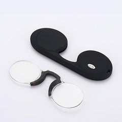 Round Frame Nose Clip Presbyopic Glasses High Definition Anti Light Glasses