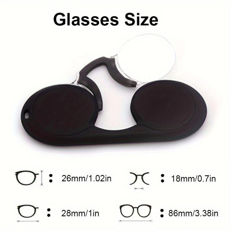 Round Frame Nose Clip Presbyopic Glasses High Definition Anti Light Glasses