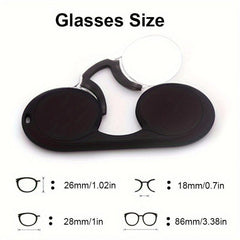 Round Frame Nose Clip Presbyopic Glasses High Definition Anti Light Glasses