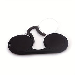 Round Frame Nose Clip Presbyopic Glasses High Definition Anti Light Glasses