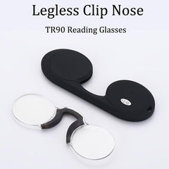 Round Frame Nose Clip Presbyopic Glasses High Definition Anti Light Glasses