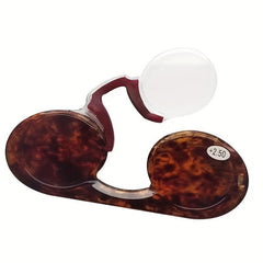 Round Frame Nose Clip Presbyopic Glasses High Definition Anti Light Glasses