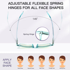 Crystal Square Reader Light Blocking Glasses for Women Men