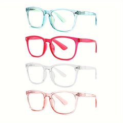Crystal Square Reader Light Blocking Glasses for Women Men
