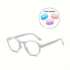 Stylish Portable Round Frame Reading Glasses with Spring Legs & Dust-proof Box