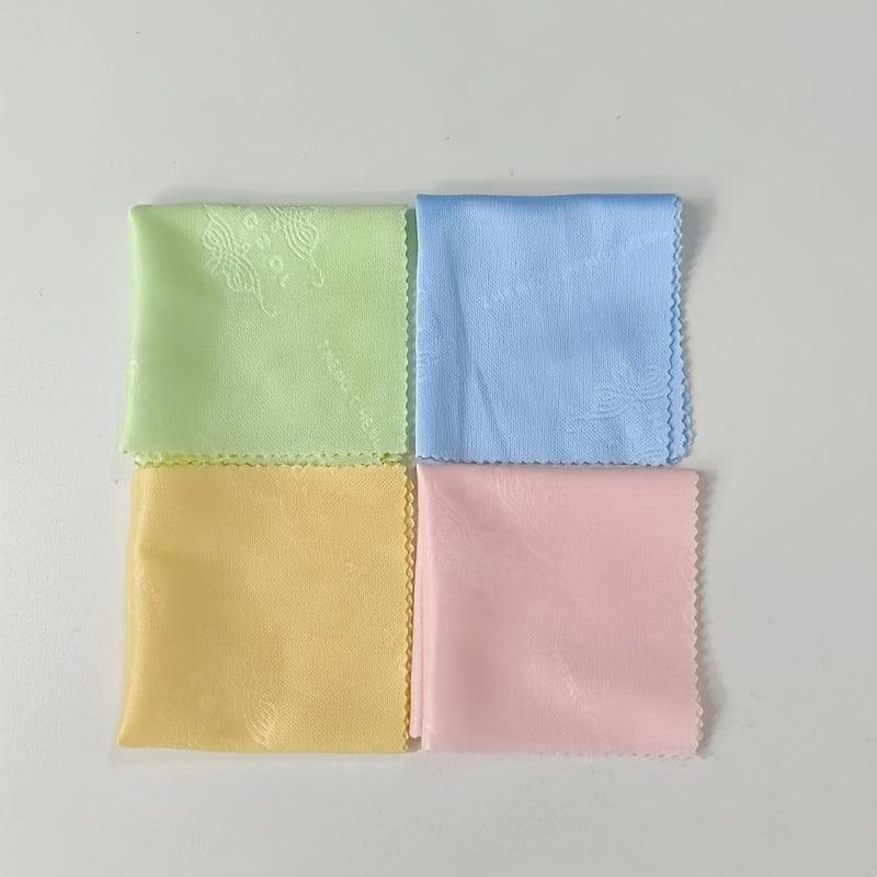 4 Pcs Microfiber Glasses Cleaning Cloth Double Sided Velvet Absorbent Cloth