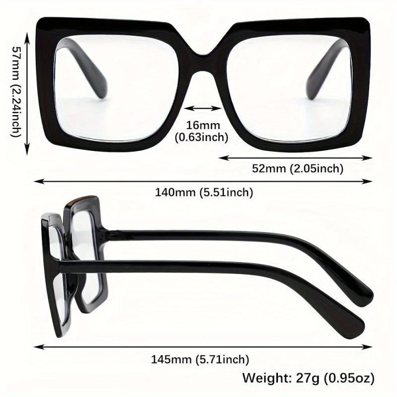 Square Chunky Frame Mirror Holder Light Blocking Glasses