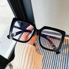 Square Chunky Frame Mirror Holder Light Blocking Glasses