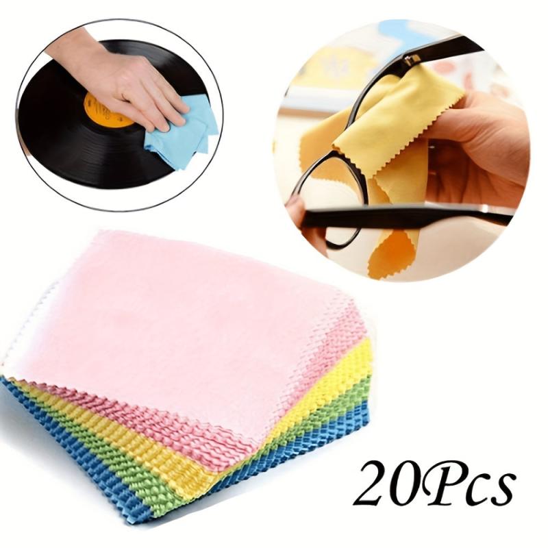 20pcs Microfiber Cleaning Cloth for Glasses, Jewelry, Screens