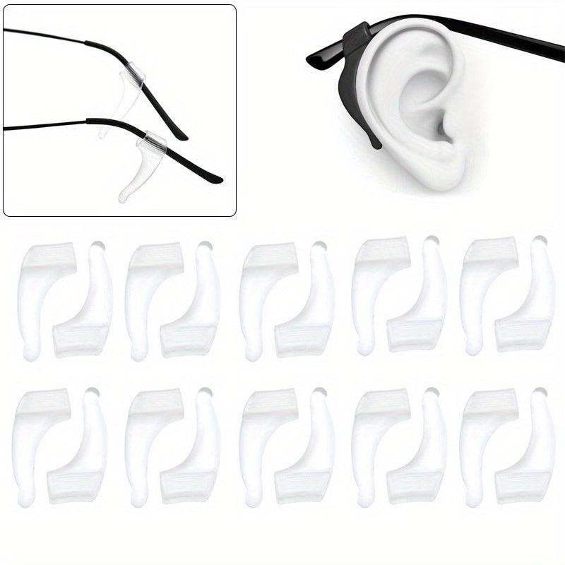 20pcs Anti Slip Silicone Ear Grips for Glasses & Sunglasses