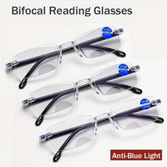 Rimless Bifocal Progressive Reading Glasses for Men