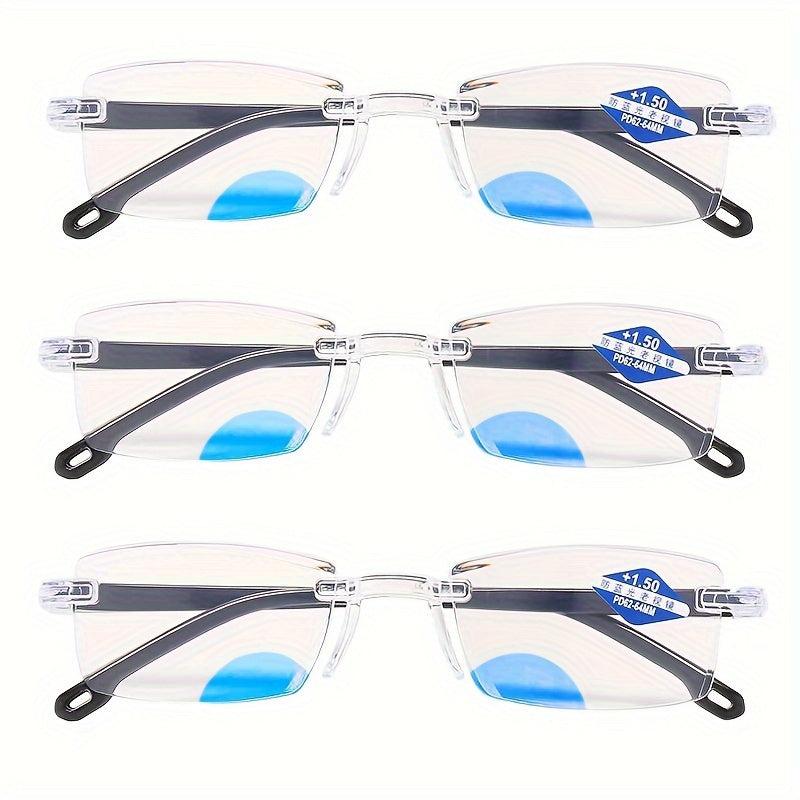 Rimless Bifocal Progressive Reading Glasses for Men