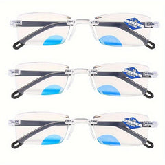 Rimless Bifocal Progressive Reading Glasses for Men