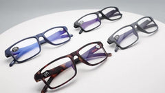 4 Pack Light Blocking Glasses Rectangular Frame Computer Eyeglasses