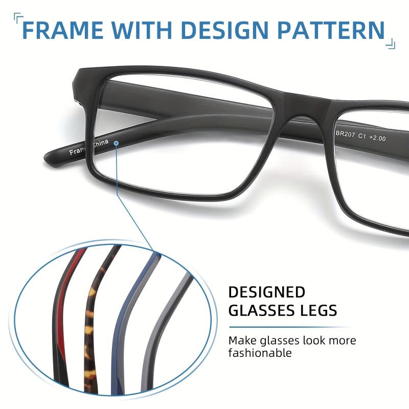 4 Pack Light Blocking Glasses Rectangular Frame Computer Eyeglasses