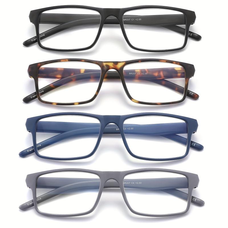 4 Pack Light Blocking Glasses Rectangular Frame Computer Eyeglasses