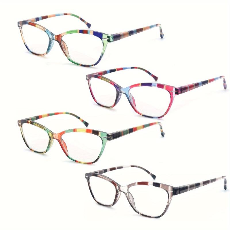 4Pack Women Reading Glasses Cat Eye Pattern Lightweight Blacking Glasses