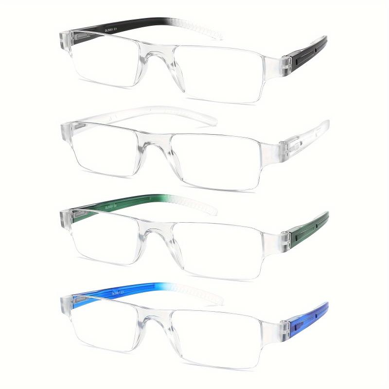 Rectangle Light Blocking Reading Glasses Unibody Stylish Eyeglasses