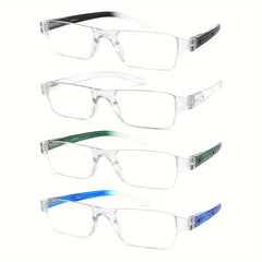 Rectangle Light Blocking Reading Glasses Unibody Stylish Eyeglasses