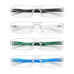 Rectangle Light Blocking Reading Glasses Unibody Stylish Eyeglasses