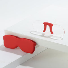 Round Frame Small Lens Nose Lens with Case No Glass Temple Presbyopia