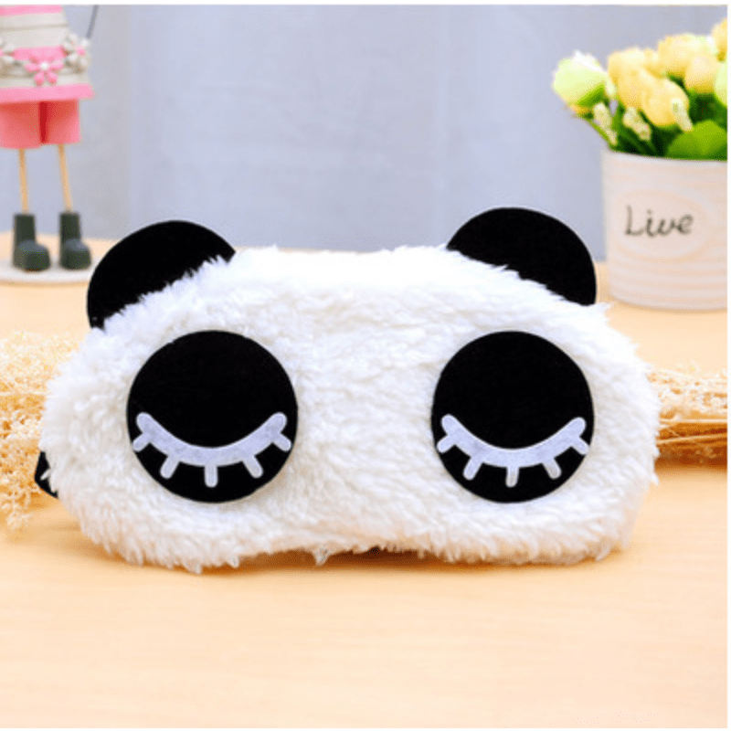 Cartoon Panda Sleep Shade Eye Mask Plush Fabric Soft Eye Patches Sleeping Mask