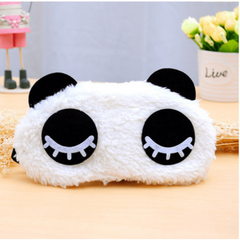 Cartoon Panda Sleep Shade Eye Mask Plush Fabric Soft Eye Patches Sleeping Mask