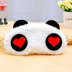 Cartoon Panda Sleep Shade Eye Mask Plush Fabric Soft Eye Patches Sleeping Mask