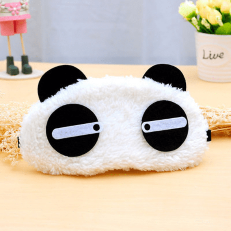 Cartoon Panda Sleep Shade Eye Mask Plush Fabric Soft Eye Patches Sleeping Mask