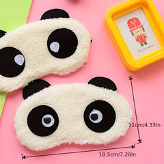 Cartoon Panda Sleep Shade Eye Mask Plush Fabric Soft Eye Patches Sleeping Mask