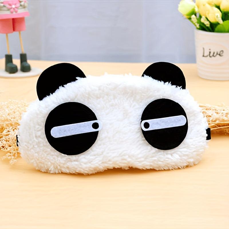 Cartoon Panda Sleep Shade Eye Mask Plush Fabric Soft Eye Patches Sleeping Mask