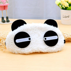 Cartoon Panda Sleep Shade Eye Mask Plush Fabric Soft Eye Patches Sleeping Mask