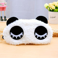 Cartoon Panda Sleep Shade Eye Mask Plush Fabric Soft Eye Patches Sleeping Mask